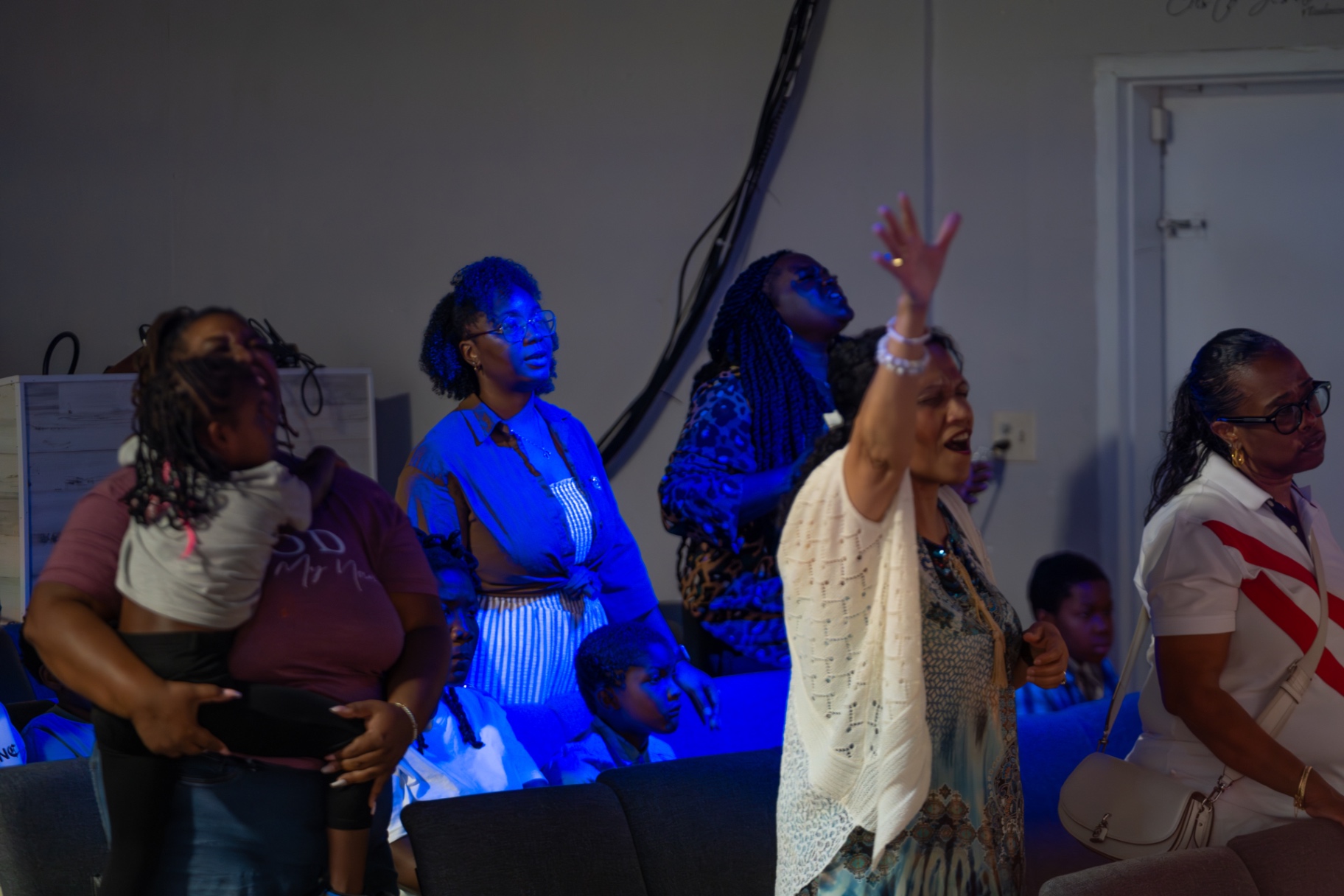 The church family worshipping together